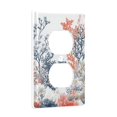 thumbnail image 2 of Yayeee Duplex Wall Plate 1-Gang 4.5"x2.7" Home Receptacle Light Switch Decorative Outlet Cover, White Sea Plants, 2 of 7