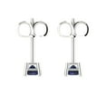 thumbnail image 4 of Clara Pucci 0.5Ct Blue Sapphire Princess Cut VVS1 Push Back Stud 14k Solid hypoallergenic Gold Designer Earrings For September, 4 of 7