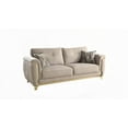 thumbnail image 2 of Modern Contemporary Leather 220×80×75cm Living Room Set with Gold Accents, 2 of 14