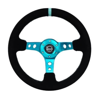 NRG Innovations NRG-RST-002RCF, Black Leather, 320mm - Walmart.com