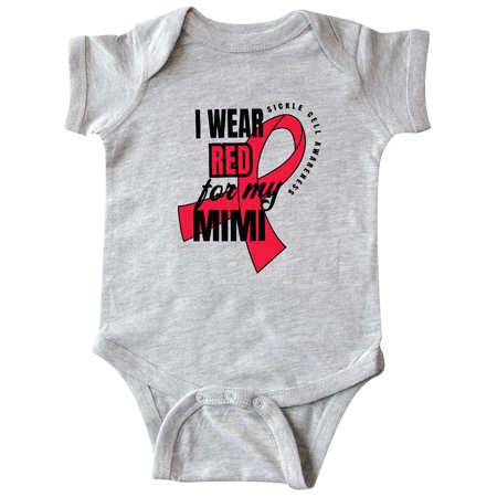 

Inktastic Sickle Cell Awareness I Wear Red For My Mimi Gift Baby Boy or Baby Girl Bodysuit