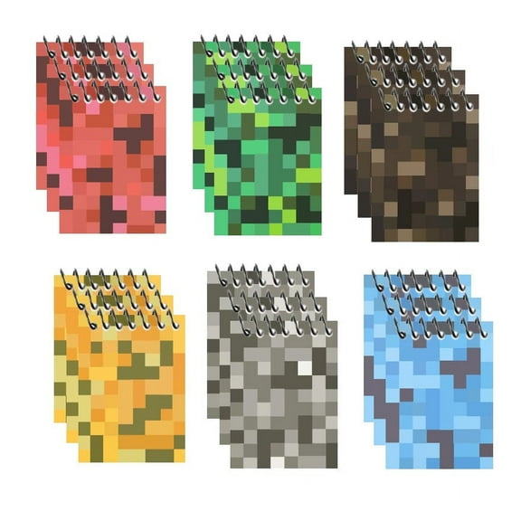 RETON 24 Pcs Waterproof Notebook, Pocket Notebook Memo Pads with Top-Spiral, Mini Pixel Notepads for Outdoor Activities Birthday Game Party Favors   Back to Supplies