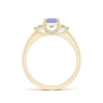 thumbnail image 2 of Angara Natural 0.75 Ct. Tanzanite with Diamond Classic Ring in 14K Yellow Gold for Women (Ring Size: 11), 2 of 9