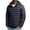 Dark Gray, variant on COSFO Men Winter Puffer Jacket Gray Removable Hood Full Zip Up Windbreaker Windproof Long Sleeve Outdoor Mens Coats