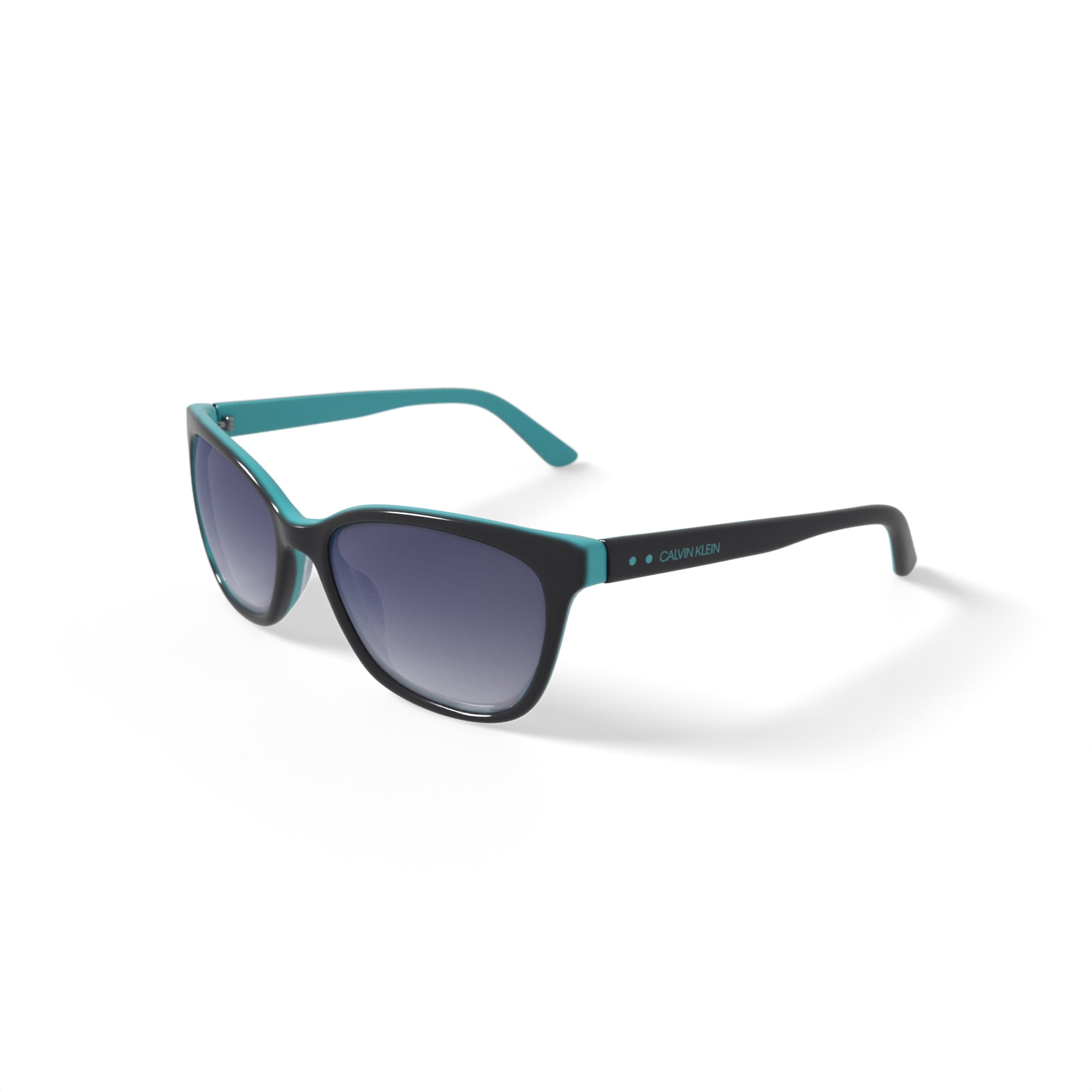 Calvin Klein Women's Rx'able Fashion Sunglasses, CK19503SG, Black/Teal, 55-17-135, with Case