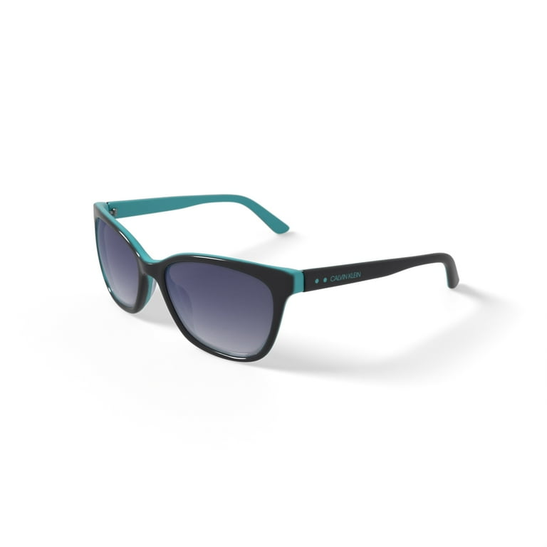 Calvin Klein Women s Rx able Fashion Sunglasses CK19503SG Black Teal 55 17 135 with Case Walmart