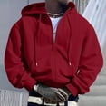 thumbnail image 3 of Mens Hoodies Pullover 2025 Fall Winter Long Sleeve Classic Plain Zip Up Hoodie with Pockets Hooded Sweatshirt, 3 of 6
