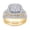 Vermeil, variant on Double Halo Bridal Ring Set for Women 1.00 Carat Round Cut Lab Grown Diamond Engagement Wedding Rings in 14K White Gold Plated 925 Sterling Silver Jewelry Gift for Her Size-7