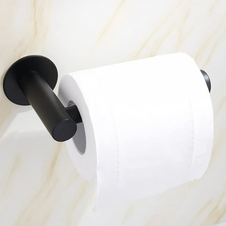 Toilet Paper Holder, Self Adhesive 3M Toilet Roll Holder, no Drilling  Sticky Waterproof Rustproof Toilet Tissue Dispenser for Bathroom and  Washroom, SUS304 Stainless Steel (Black) 