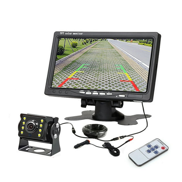 sweethay Kit de cámara de marcha atrás de visión trasera de juego para coche compatible con cámara de visión trasera de alta definición Cámaras de salpicadero de coche