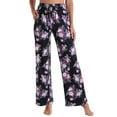 thumbnail image 2 of Axiiglly Pajama Pants for Women Floral Printed Elastic Waist Pajama Bottoms Casual Comfy Loose Cotton Sleepwear Plus Size Full Length Pants with Pockets, 2 of 5
