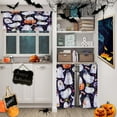 thumbnail image 3 of Halloween Cute Ghost Kitchen Curtains Window Curtains and Valances Set 36 Inch, Pumpkin Night Funny Blue Short Tier Curtain for Kitchen, Halloween Small Kitchen Decor, 3 of 6