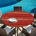 thumbnail image 6 of Red Wood Grain Round Tablecloth, Fitted Table Cover with Elastic for 55"-60" Round Tables, Farmhouse Vintage Wooden Rustic Planks Table Cloth Outdoor Indoor Dinning Party Waterproof Tablecloths, 6 of 7