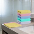 thumbnail image 4 of Pack de 5 toallas de algodón – paños suaves y sin pelusa, toallas de baño súper absorbentes de 12x12 para el baño, baño, ducha, gimnasio y viajes – Azul, Verde Amarillo Blanco Rosa, 4 of 6