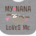 thumbnail image 4 of Inktastic My Nana Loves Me Sloth Girls Baby Bib, 4 of 4