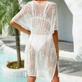 thumbnail image 6 of Yuwull Beach Swimsuit for Women Sleeve Coverups Bikini Cover Up Net Slit Cover Up Hollowed Out Sheer Bathing Suit Cover Up Clearance, 6 of 6