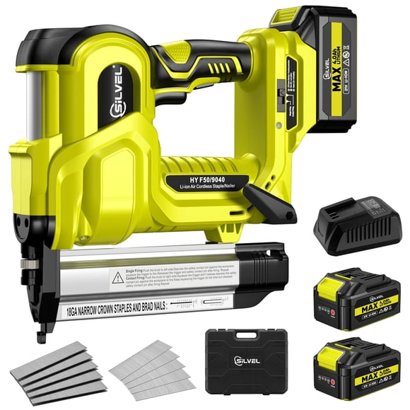 Clavadora inalámbrica SILVEL 21V 2 en 1 con grapadora y 2 baterías de 4 Ah