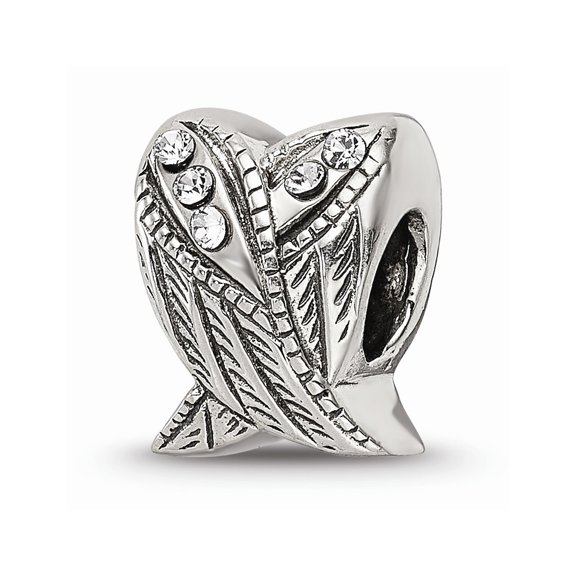 925 Sterling Silver Reflections Preciosa Crystal Wings Bead; for Adults and Teens; for Women and Men