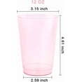 thumbnail image 3 of JJEAN-100pcs 12OZ Pink Plastic Cups - Premium Unbreakable Disposable Pink Solo Drinking Cups - Ideal for Wedding, Party & Valentine's Day, 3 of 4