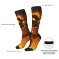 thumbnail image 4 of Knee High Socks for Men and Women, Halloween Flame Pumpkin Skeleton Knight A Althletic Compression Socks, Support Long Tube Socks for Outdoor Sport, Calf Socks, High Stockings for Women Men, 4 of 7