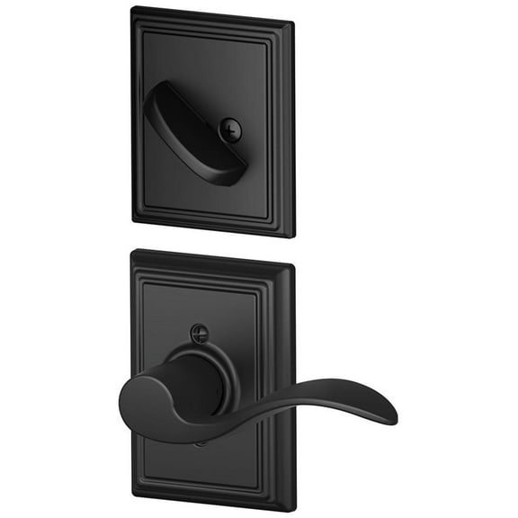 Schlage Lock Company F59ACC622ADDLH Accent Left Handed Interior Pack Lever Set with Single Cy, Matte Black (Interior Hal