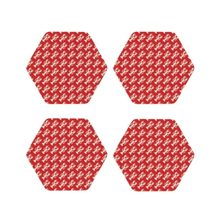 

Gaeub Retro Lobsters Print 4 Pcs Leather Coasters for Drinks Drink Coasters Sets Drink Table Cup Coasters for Living Room Kitchen Coffee Decor-Hexagon