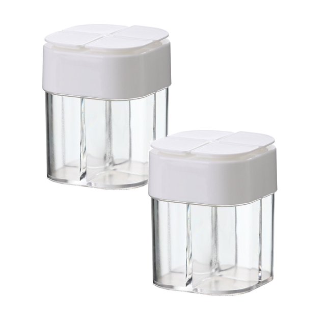 Oleegame 2PC Spice Dispenser Mini Kitchen Seasoning Quantitative Seasoning Jar Seasoning Jar Metering Seasoning Jar Quantitative Seasoning Bottle Kitchen Seasoning Jar Press Seasoning Jar White
