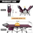 thumbnail image 3 of Folding Camping Cot for Adults, Heavy Duty Sleeping Cot for Adults Portable Sleeping Bed Outdoor Cot Bed for Home Camp Office Use, 3 of 6