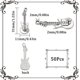 thumbnail image 2 of 1 caja de dijes vintage de guitarra, dijes de instrumentos musicales a granel, dije pequeño de instrumento musical plateado, 2 of 6