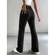 thumbnail image 5 of Pantalones Anchos de Pierna para Mujer, de Cintura Alta, para Estar en Casa, con Cintura Elástica, para Otoño e Invierno, Informales, de Punto Negro XXL, 5 of 9