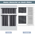 thumbnail image 3 of OVZME Charcoal 36 Inch Length Small Blackout & Thermal Insulated Cafe Curtains, 2 Panel Set for Versatile Use in Kitchen, Basement, Cabinet, Camper, RV Bunk,2 PCS, Each 30" Wx36" L, Charcoal, 3 of 7