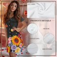 thumbnail image 3 of Yuyamidu Black Nightgowns for Women Button Down Sleepshirt Flower Print Pajamas Dress Short Sleeve Crew Neck Summer Lounge Dress, 3 of 4