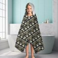 thumbnail image 6 of Black Buffalo Geometric Pattern Hooded Bath Towel，60"x35" for Ages 3 To 12 Kids, Quick Dry Lightweight Soft Microfiber Hood Beach Towel Cover Up for Kids, 6 of 7