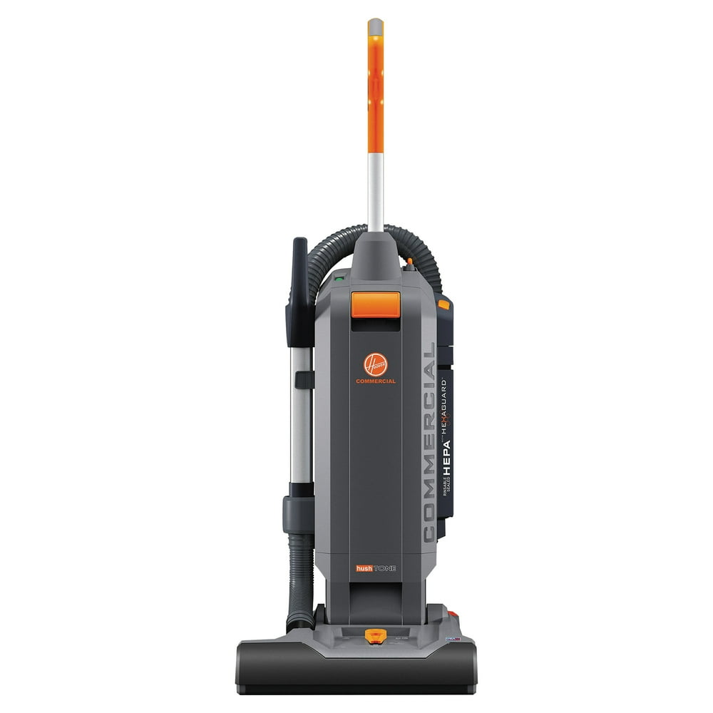 Hoover Commercial HushTone Vacuum Cleaner, 15", Orange/Gray