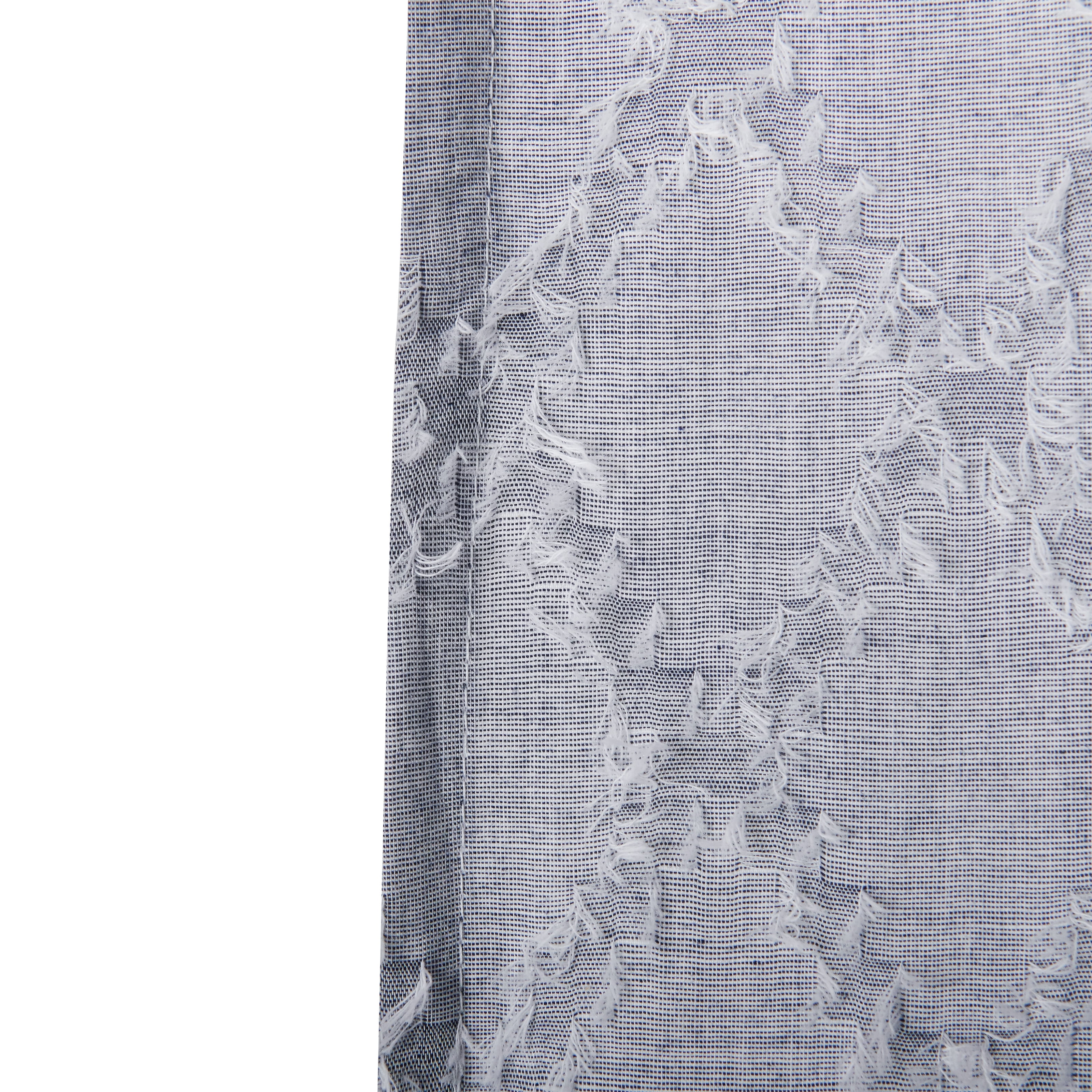 MoDRN Industrial Clip Jaquard Chambray Shower Curtain