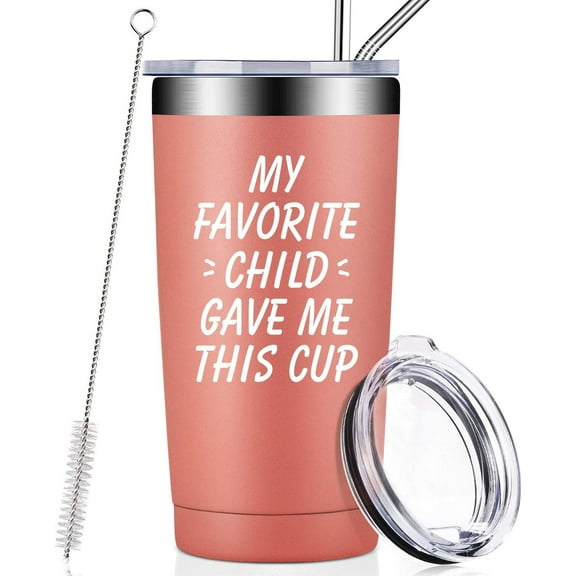 My Favorite Child Gave Me This Cup, Best Mom Birthday Gifts from Daughter, Son, Kids - Mother''s Day, Father''s Day, Christmas Present Idea for Dad, Parents, Grandma, Women, Tumbler with Lid and Straw