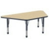 ECR4Kids 30in x 60in Trapezoid Everyday T-Mold Adjustable Activity Table Maple/Navy - Chunky Leg