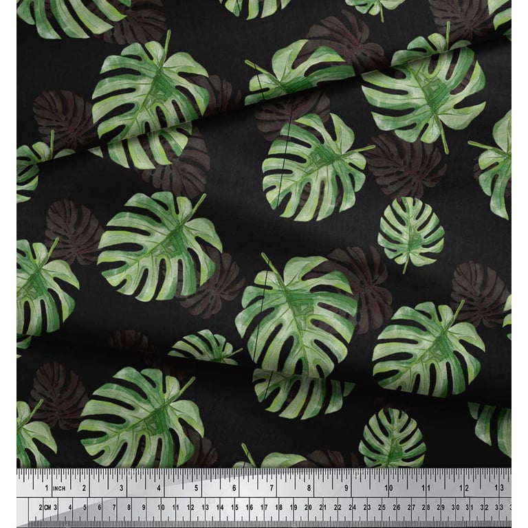 Soimoi Black Velvet Fabric Monstera Leaves Printed Fabric 1 Yard 58 Inch  Wide - Walmart.com