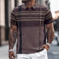 thumbnail image 2 of BUWTTED Men's Casual Golf Shirts Short Sleeve Button Down Striped Collared Shirts Summer Work T-Shirt, 2 of 6