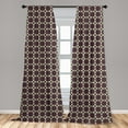 thumbnail image 5 of Ambesonne Tribal Curtains, Geometric Bohemian Pattern, Pair of 28"x95", Pale Yellow Eggplant, 5 of 5