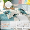 thumbnail image 4 of Retro Beige Blue Flowers Duvet Cover Set Full Size Vintage Background Pastoral Style Soft Lightweight Comforter Covers 4 Piece Bedding Set with 1 Duvet Cover 1 Bed Sheet & 2 Pillow Shams, 4 of 8