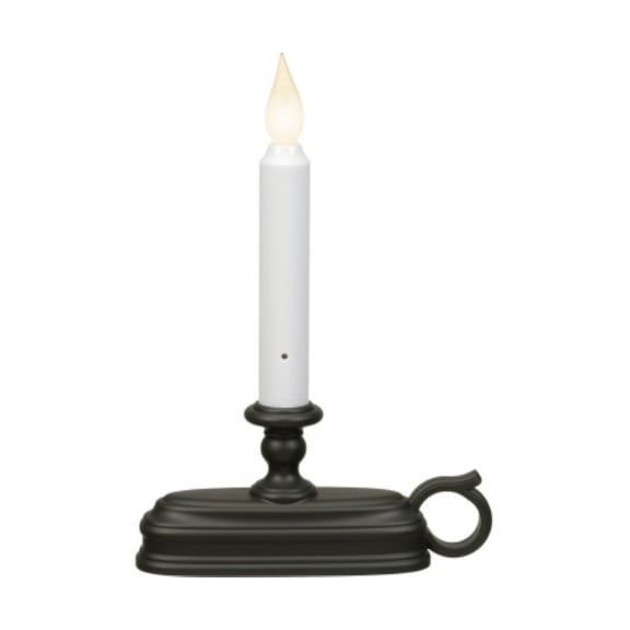 Arett Battery Operated Deluxe Window Candle (White / Aged Bronze)