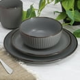 thumbnail image 7 of Elama Leo 16 Piece Stoneware Dinnerware Set In Dark Gray, 7 of 7