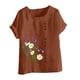 thumbnail image 4 of Camiseta suelta informal de verano con cuello redondo y manga corta con estampado de flores para mujer OAVQHLG3B Store  lin121212, 4 of 4