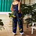 thumbnail image 3 of Fgvctg Mardi Gras Womens Jumpsuit Wide Leg Pant Carnival Party Spaghetti Straps Comfy Mask Graphic Jumpsuits Sleeveless Bib Overalls Sprimg Romper Clothing With Pockets Dark Blue XL, 3 of 4