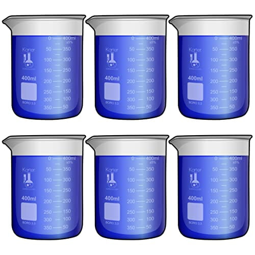 400ml Beaker, Low Form Griffin, Borosilicate 3.3 Glass, Double Scale, Graduated, 232S2 (Pack of 6)$$Other