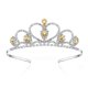 thumbnail image 1 of Lovelyshop Tiara de diamantes de imitación con gemas amarillas para niños pequeños, niñas grandes, fiesta de graduación, cumpleaños, fiesta de princesa, 1 of 1