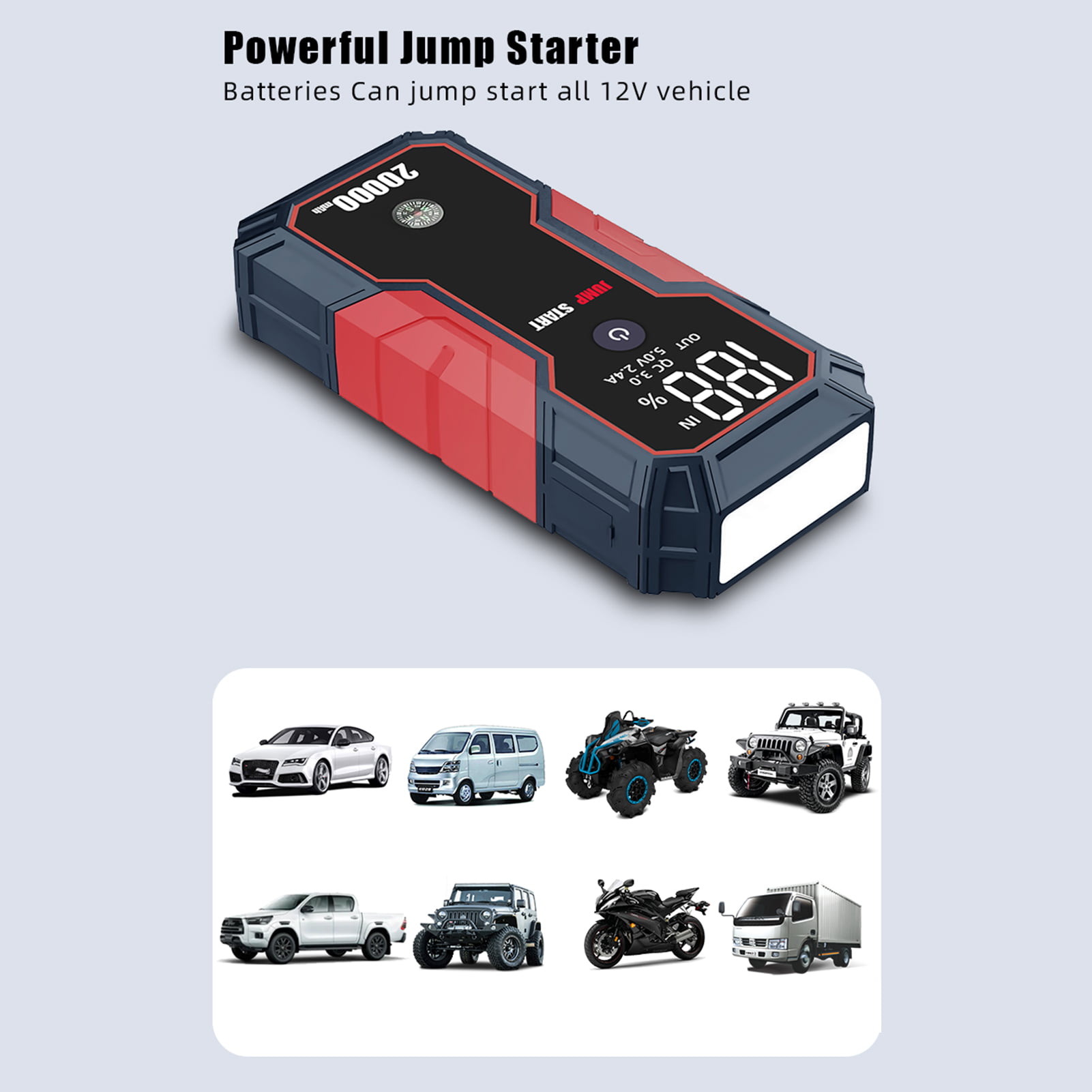 32000mAh Car Jump Starter Power Bank Portable Car Battery Booster Charger  12V Starting Device Petrol Diesel Car Starter Buster