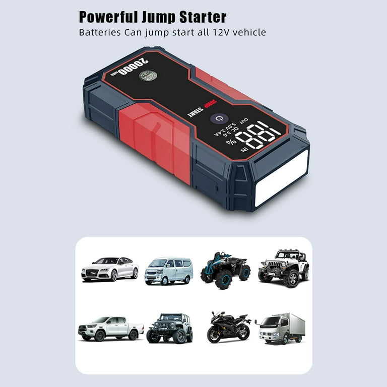 20000Mah Jump Starter Power Bank 2000A 12V Portable Car Battery