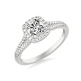 thumbnail image 2 of Golden Jewel Oval Cut Moissanite Halo Engagement Ring - 1.8 Ct Moissanite - 14K White Gold Plated Ring - Great for Proposal - Gift for Her - Women's Jewelry - Unique Bridal Design, 2 of 3